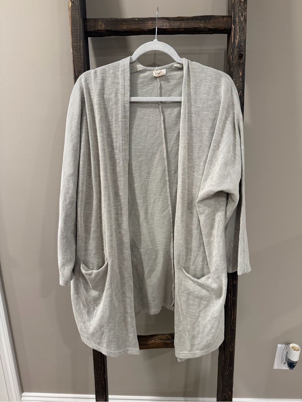 Donni Gray Ribbed Cardigan